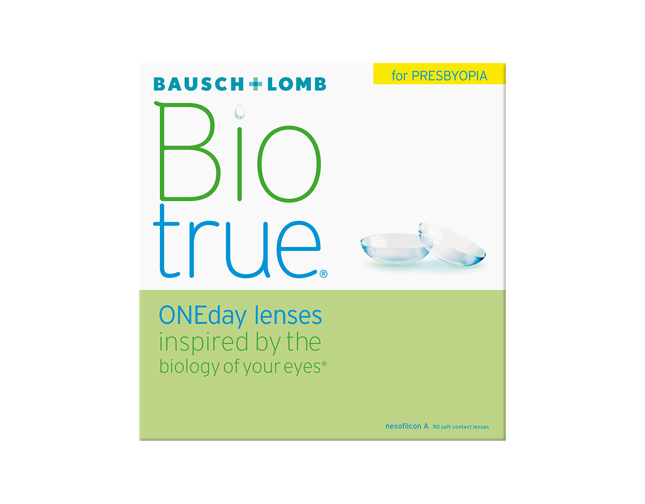 Biotrue ONEday for Presbyopia -kertakäyttölinssejä myydään 
30 ja 90 kappaleen pakkauksissa.