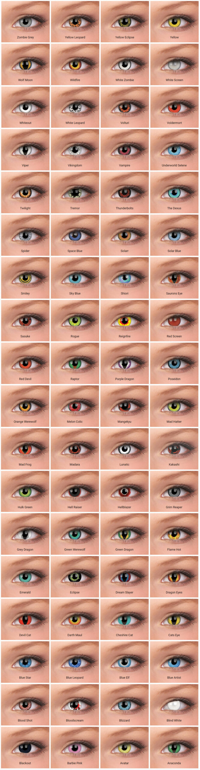 ColourVUE Crazy -piilolinssit on saatavilla kymmenissä eri 
väreissä ja kuoseissa, jotka muuttavat silmiesi ulkonäön täydellisesti ja dramaattisesti.