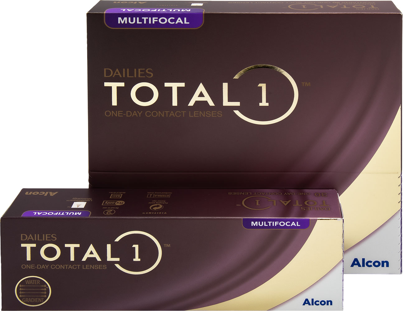 Dailies Total1 Multifocal -piilolinssejä myydään 30 ja 90 linssin pakkauksissa. Osa jälleenmyyjistä myy 
näitä linssejä myös 2 x 90 eli 180 linssin pakkauksissa.