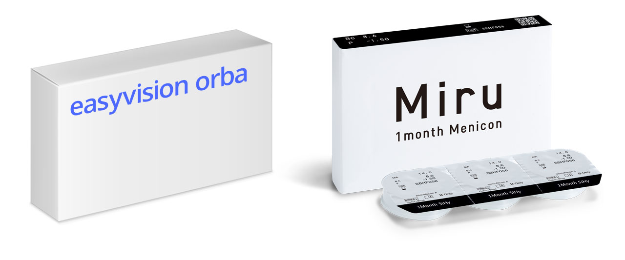 Easyvision orba on optikkoketjujen uudelleenbrändäämä tuote, jonka alkuperäisnimi on Miru 1month.
