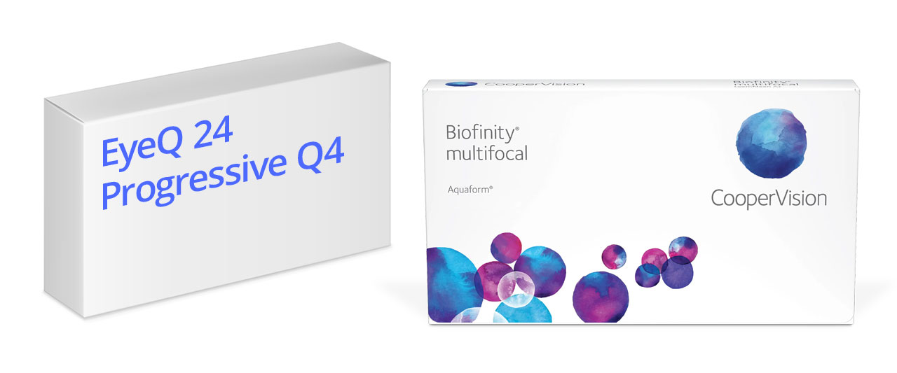 EyeQ 24 Progressive Q4 on Synsamin myymä monitehopiilolinssi, jonka alkuperäisnimi on Biofinity multifocal. Vertaa hintoja ja säästä.