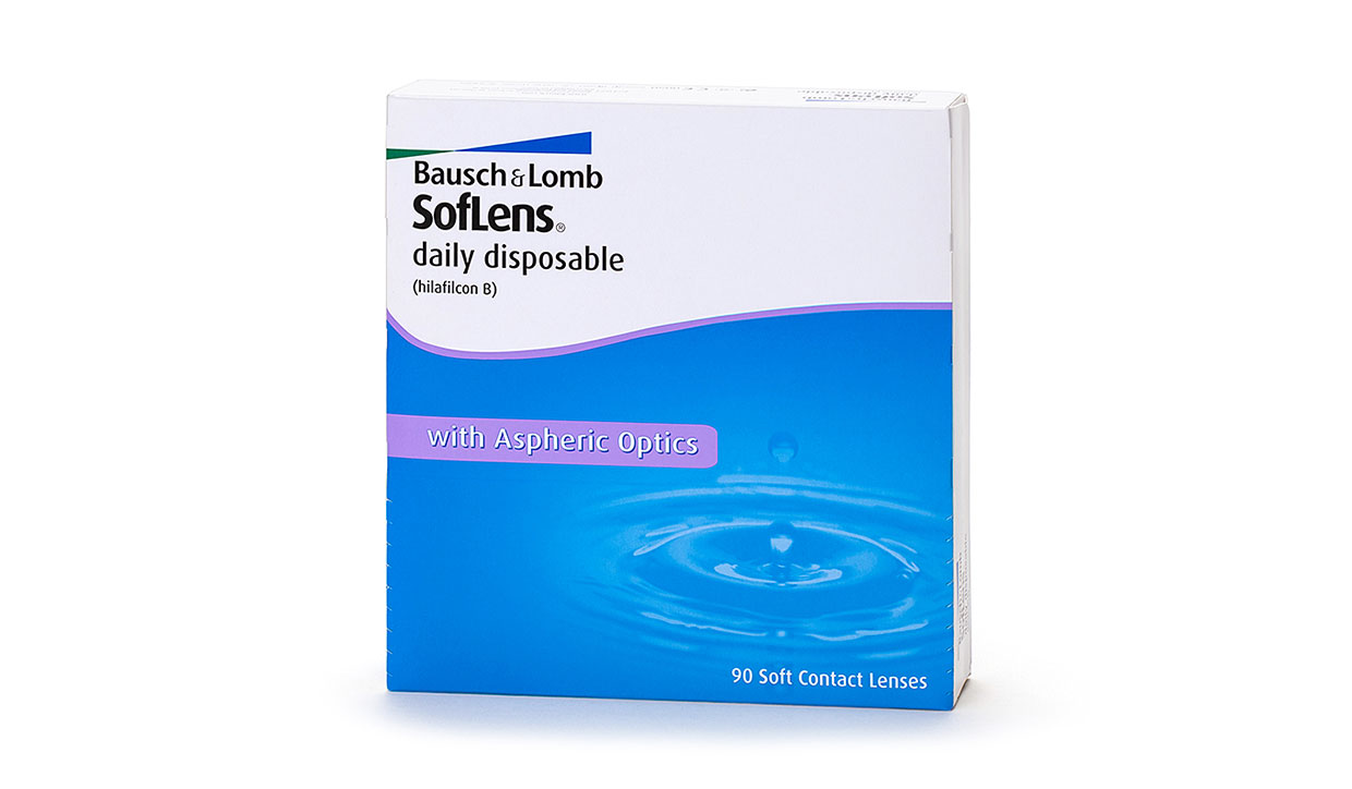 SofLens daily disposable -kertakäyttölinssejä myydään 30 linssin pakkauksen lisäksi kuvassa 
näkyvissä 90 linssin pakkauksessa.