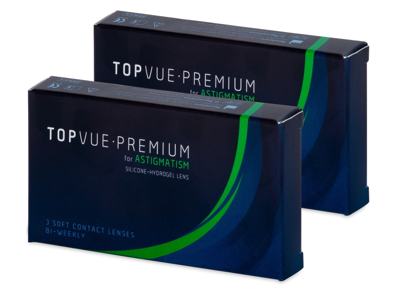 Toorisia TopVue Premium for Astigmatism -piilolinssejä myydään 1, 3 ja 
6 linssin pakkauksissa.