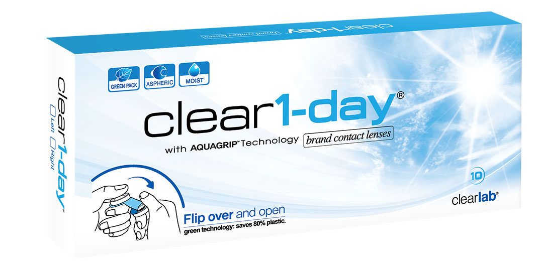 Clear 1-day -piilolinssien pakkaus voi vaihdella myyjästä riippuen.