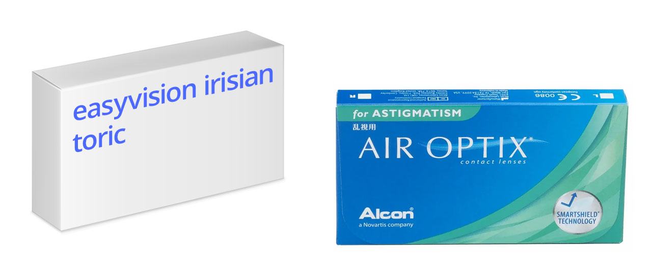 Easyvision irisian toric on optikkoketjun uudelleenbrändäämä piilolinssi, jonka alkuperäinen nimi on Air Optix for Astigmatism. Vertaa hintoja ja säästä.