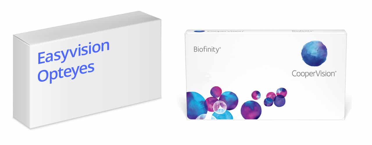 Easyvision Opteyes piilolinssien alkuperäisnimi on Biofinity.