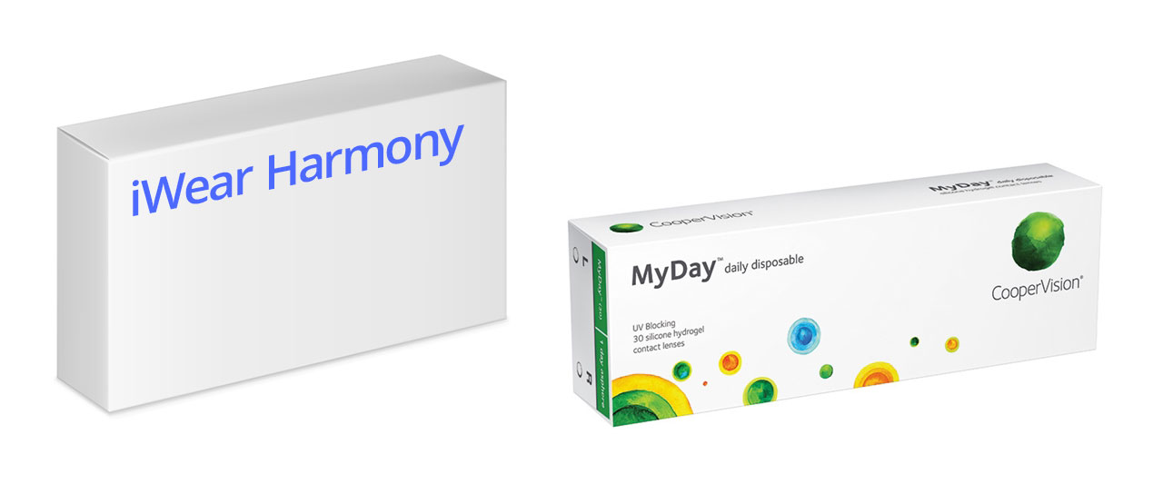 iWear Harmony on optikkoketjujen uudellenbrändäämä tuote, jonka alkuperäisnimi on MyDay daily disposable. Vertaa hintoja ja säästä.