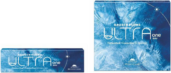 Bausch + Lomb ULTRA One Day -piilolinssejä myydään 30 ja 90 kappaleen pakkauksissa.